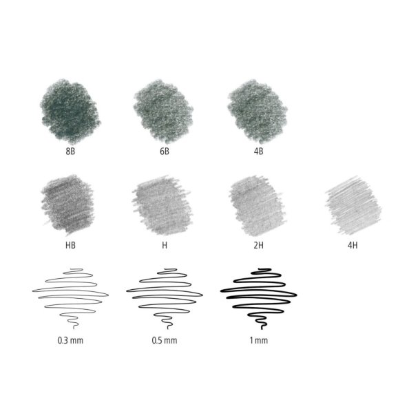 Staedtler Blyant til sketching - st med 7 blyanter - 3 pigment liners - viskelder og blyantspidser